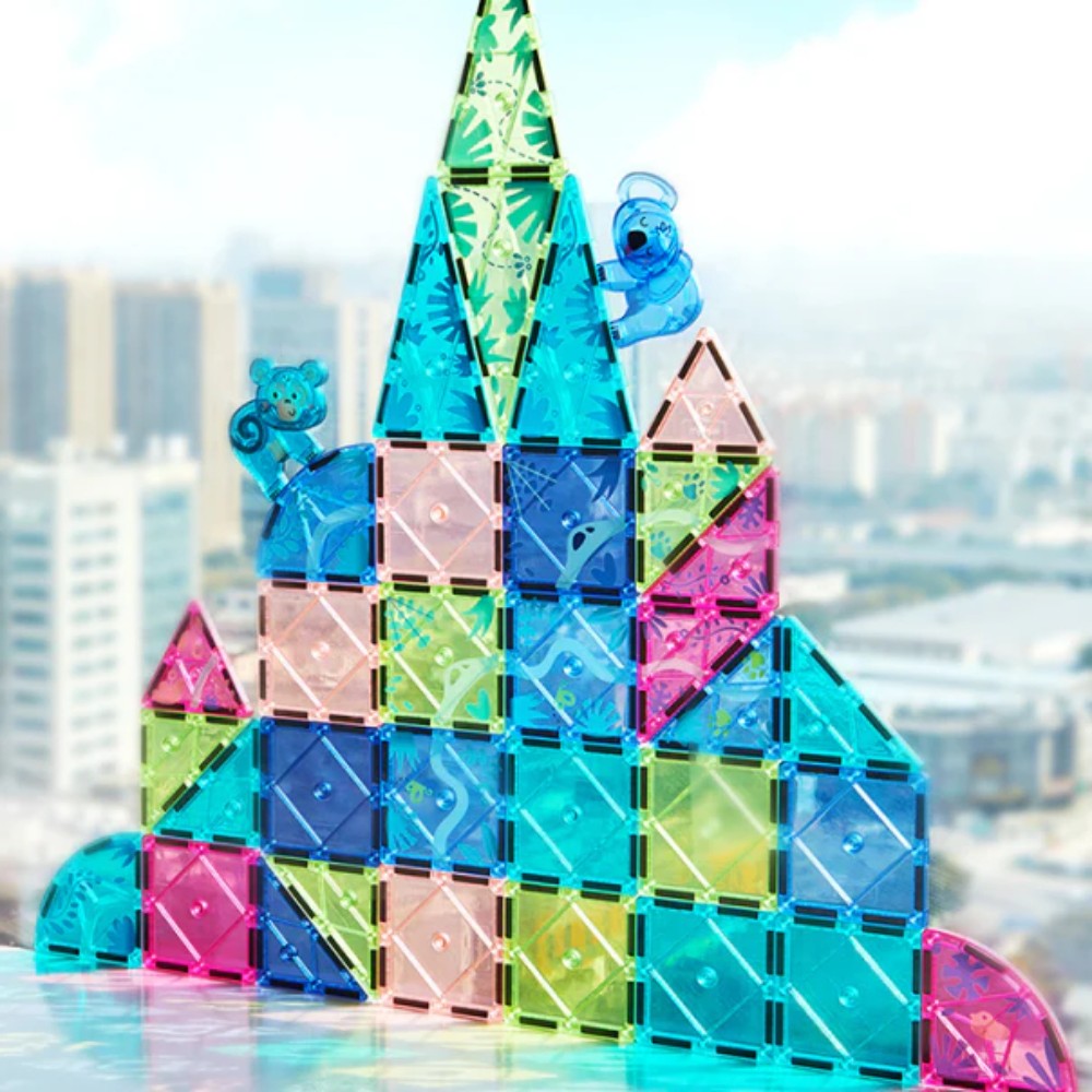 Mideer - Colourful Magnetic Tiles Building Set - Magical Jungle - 40pcs - Motherhood