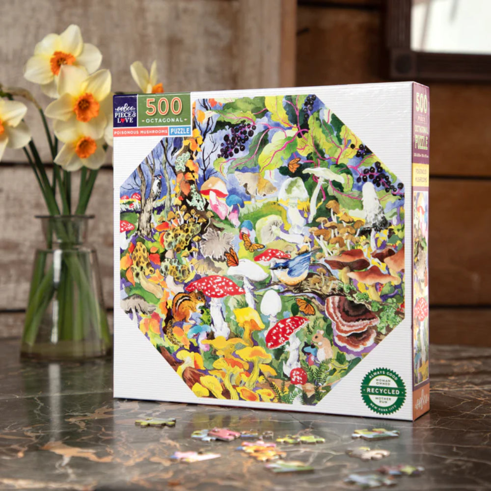 eeBoo - Poisonous Mushrooms 500 Piece Octagonal Puzzle