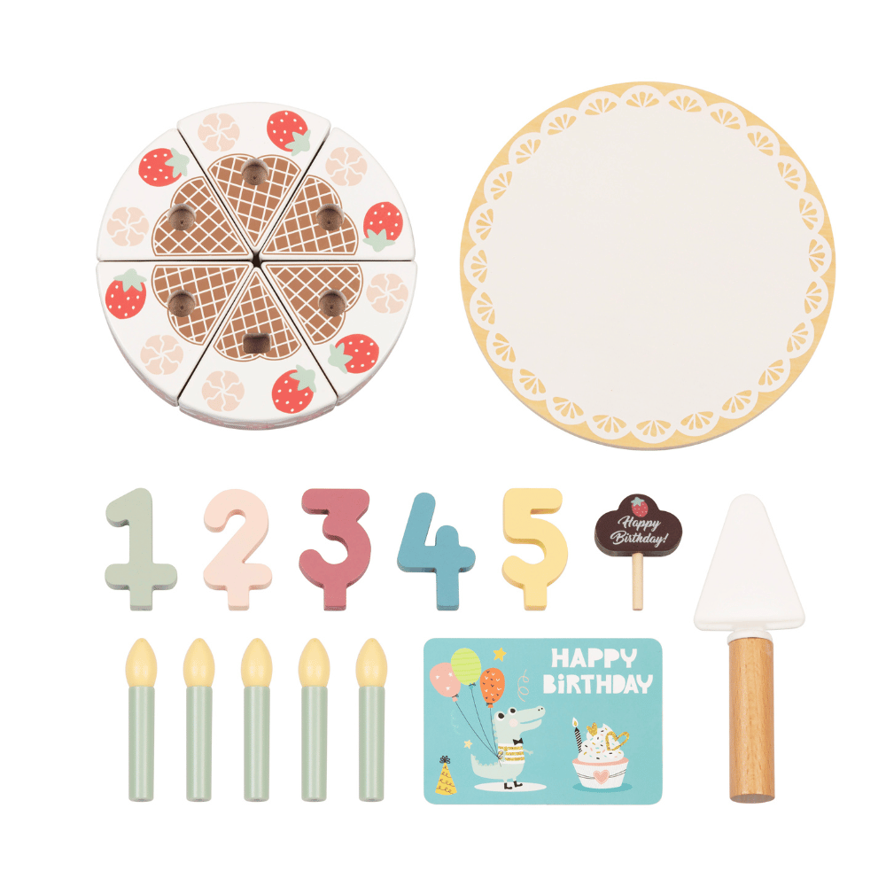 TookyToy - Pretend Play Birthday Cake Toy Set - Motherhood
