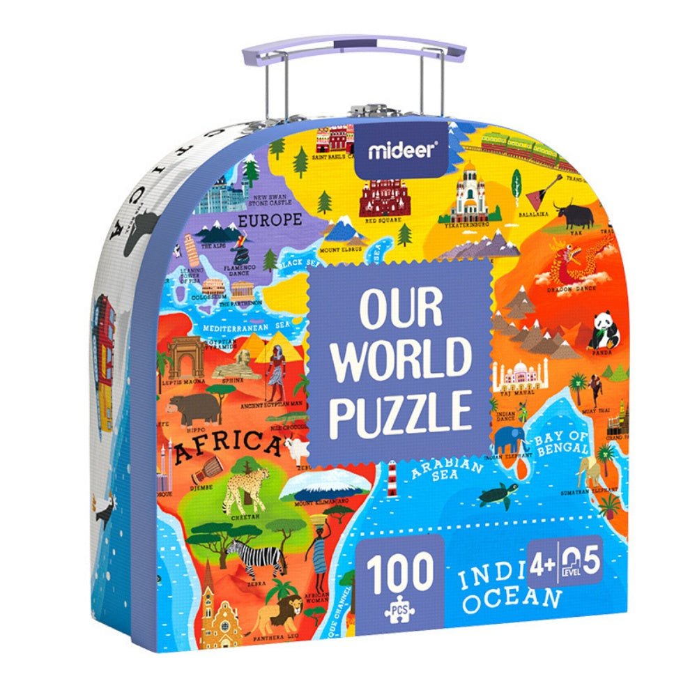 Mideer - Gift Box Jigsaw Puzzle for Kids - Our World - 100 Pieces