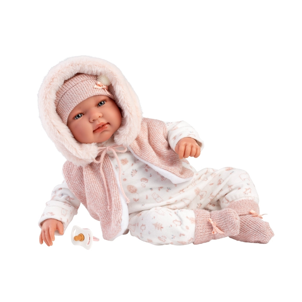 Llorens - Newborn Baby Girl Doll with Crying Mechanism & Clothing: Tina - 44cm