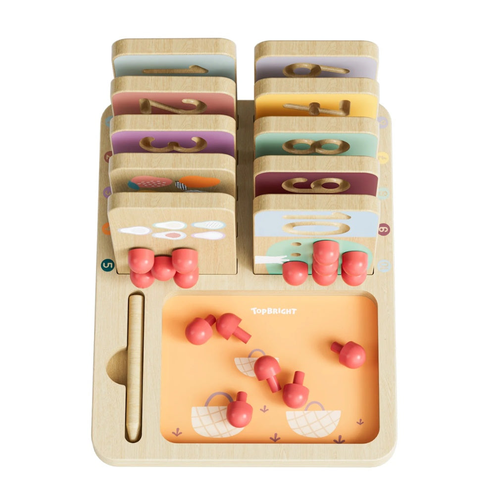 TopBright - Wooden Montessory Fruit Tree Counting & Writing Number Toy