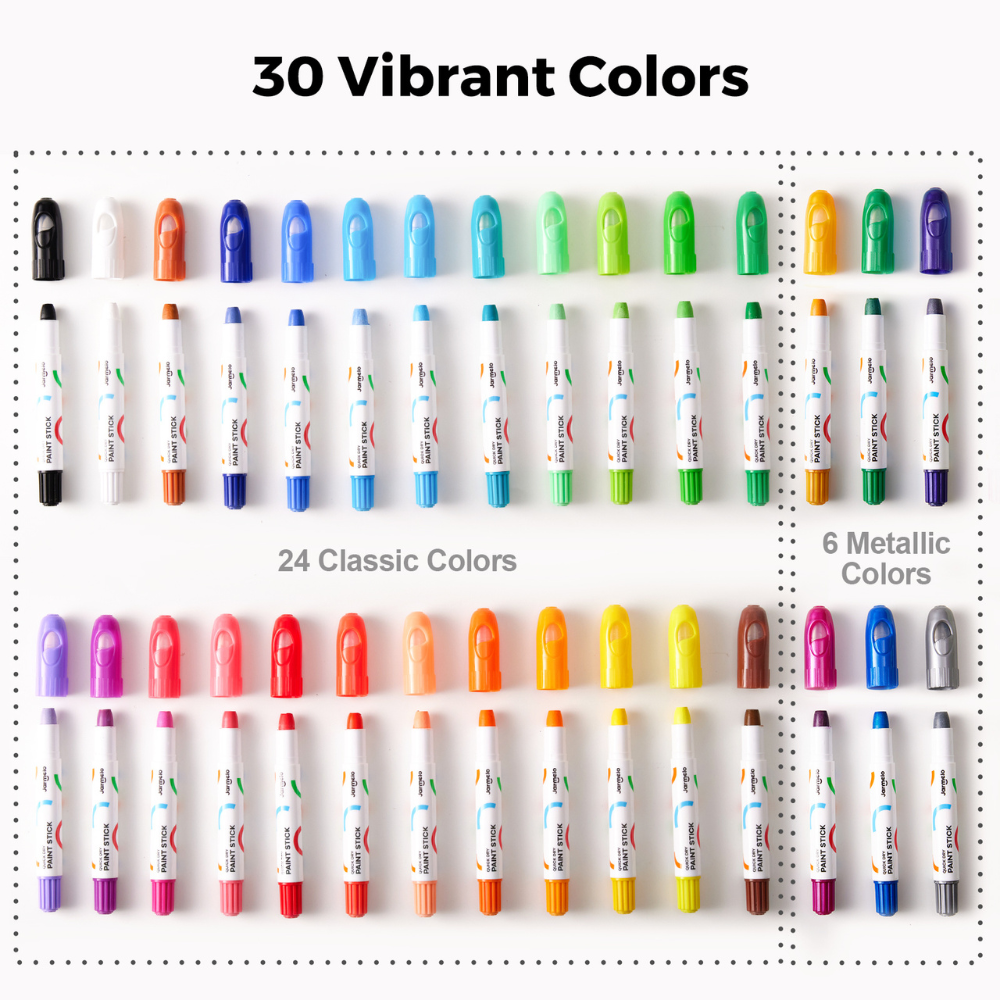 Jar Meló - Twistable Washable Silky Crayons - Wet & Dry Art Set - 30 Colours