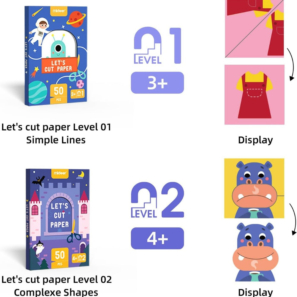 Mideer - Beginner Level Let's Cut Paper Arts & Crafts Set