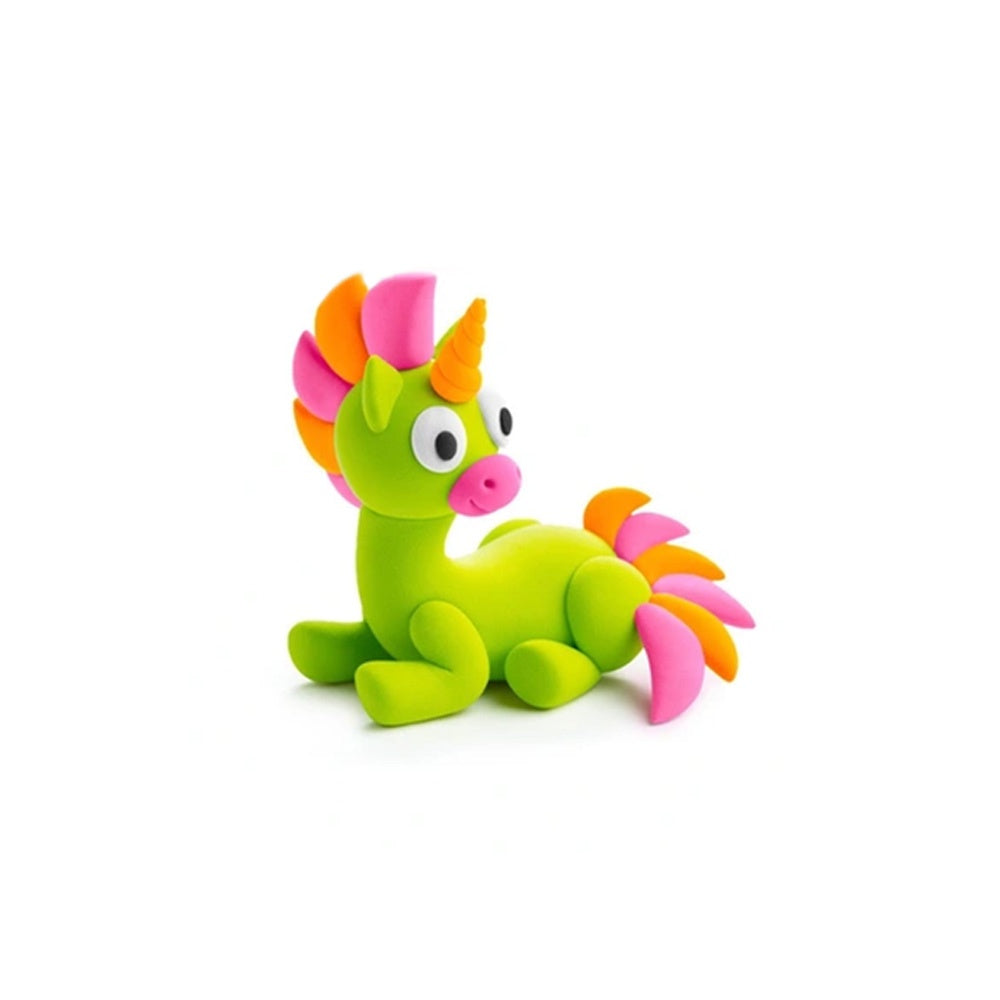 Hey Clay - Modelling Air-Dry Clay with Fun Interactive App - Brighty, Cloudy, Sparky, Series Rainbow Unicorns, 6 cans
