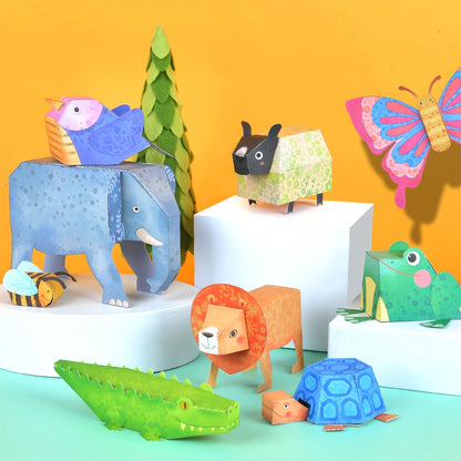 Mideer - 3D Animal Themed Origami Paper Craft Set