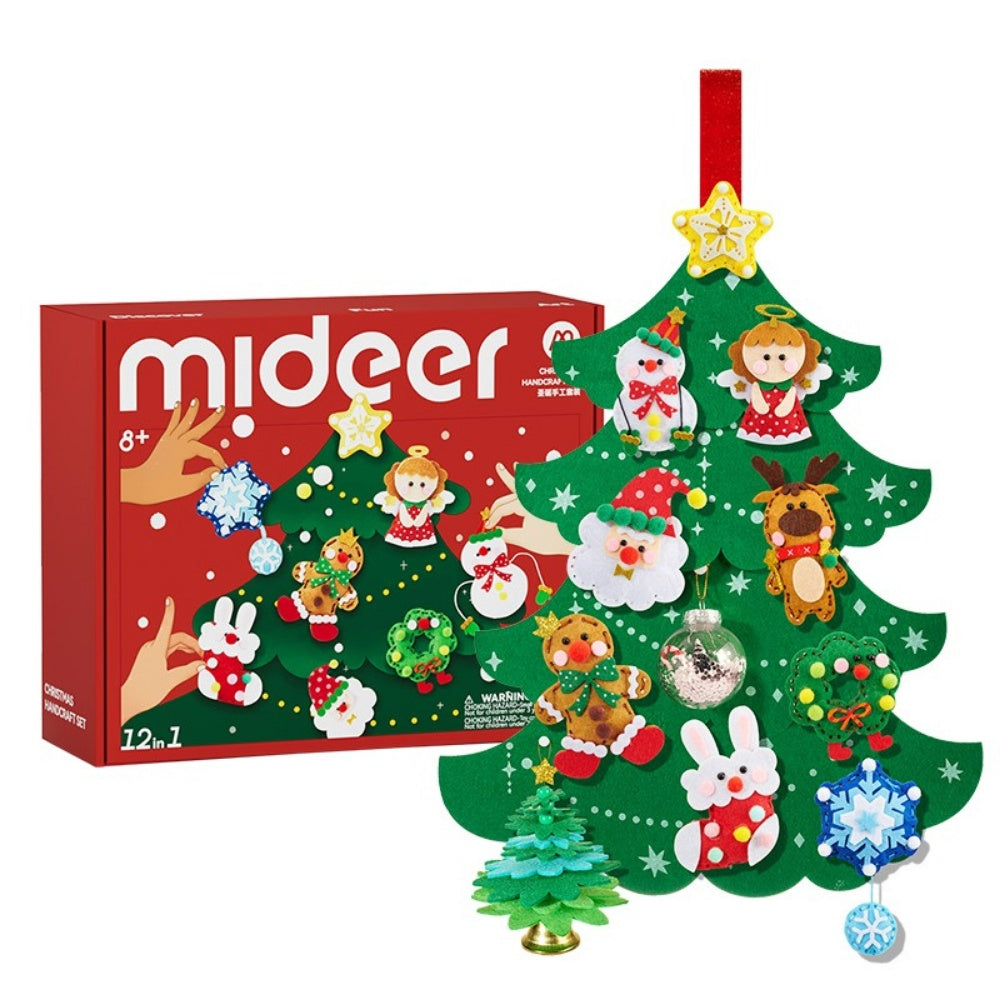 Mideer - 12-in-1 Christmas Arts & Crafts Handcraft DIY Felt Decoration Set