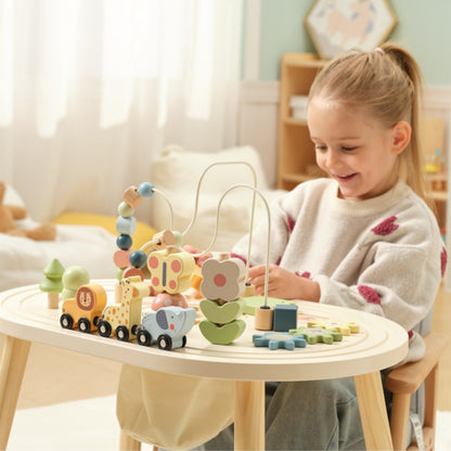 TookyToy - Wooden Multi-Activity Busy Board Table