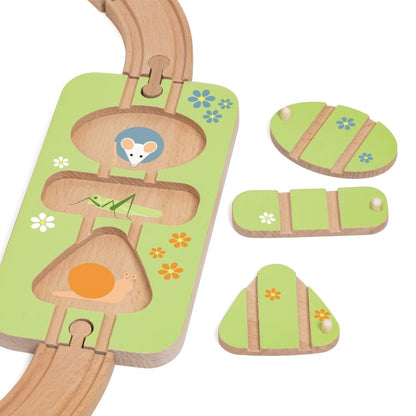 Classic World - Pretend & Play - Wooden Train Set - Forest 40 Piece