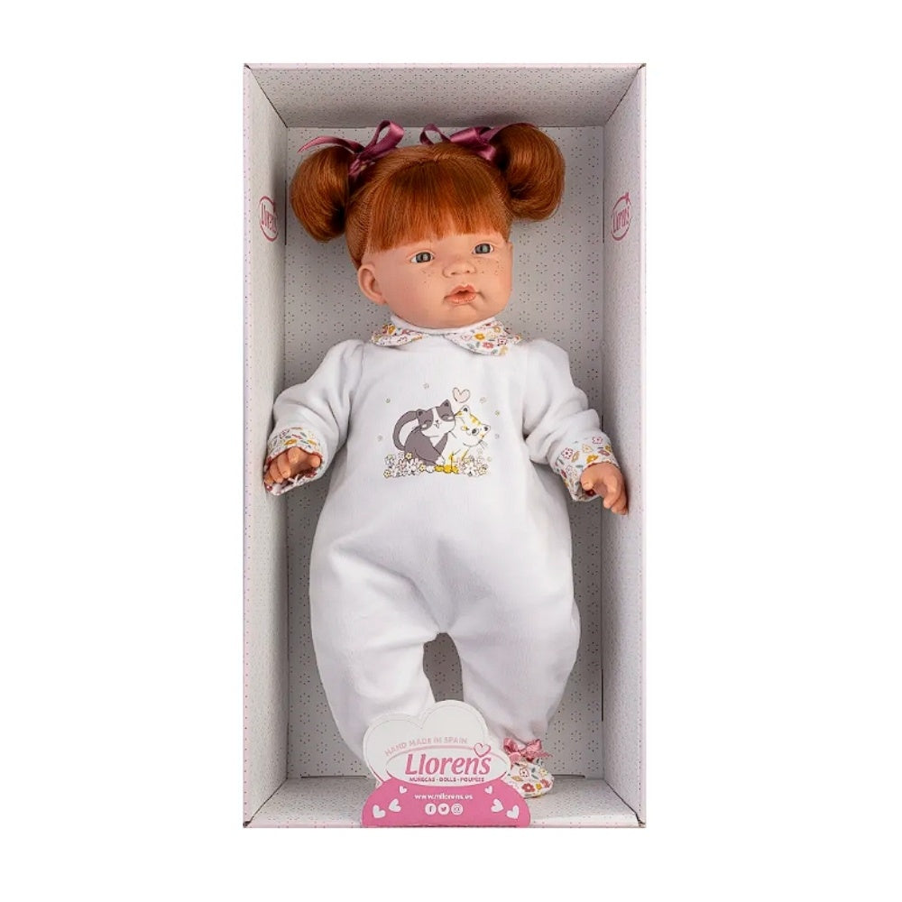 Llorens - Baby Girl Doll with Hair, Clothing & Accessories: Joelle - 38cm