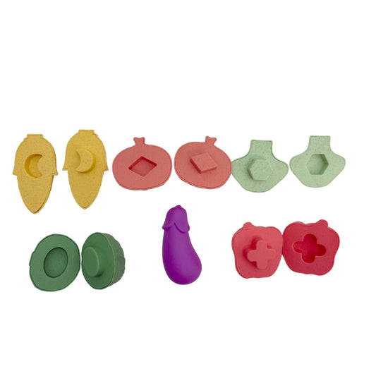 Mingli Toys - Shape Sorting Vegetable Set - Eco-friendly Educational Toy - 12 Pieces