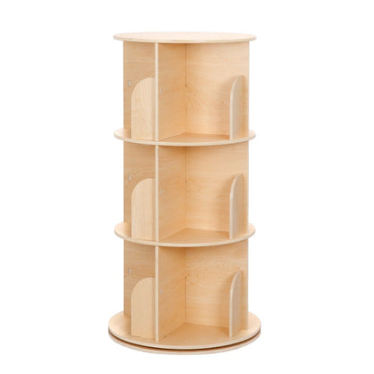 TookyToy - Wooden Rotating Bookshelf, Standing Bookcase for Kids Room