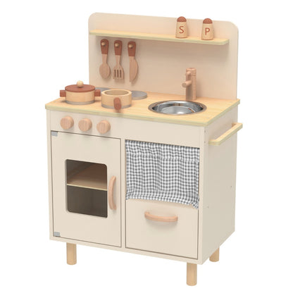 TookyToy - Pretend Play Wooden Kitchen Set with Accessories