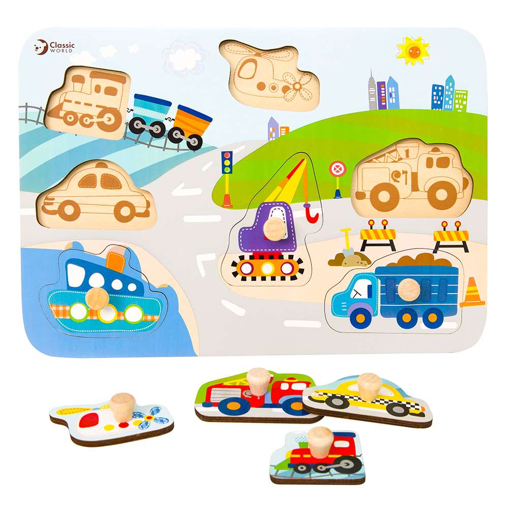 Classic World - Peg Puzzle - Traffic - 7pcs