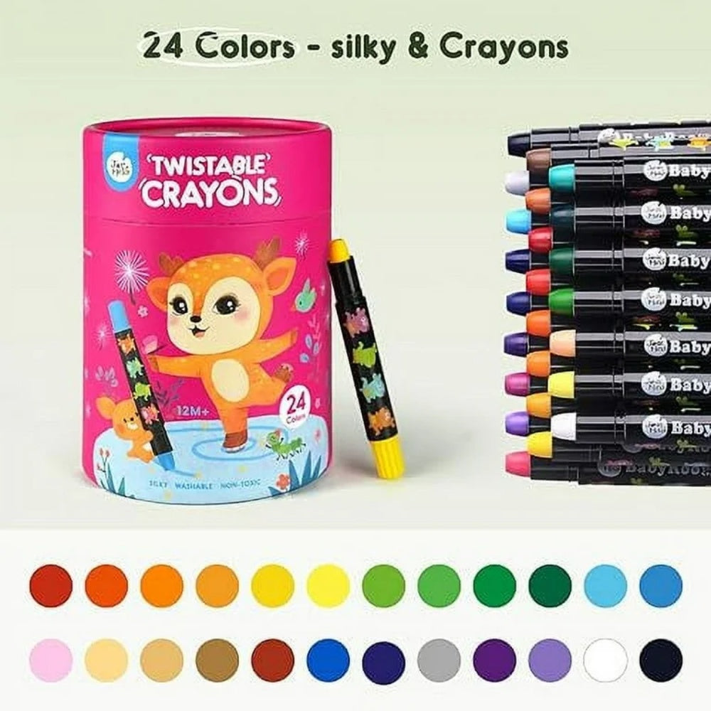 Jar Meló - Twistable Silky Crayons - Washable - 24 Colours