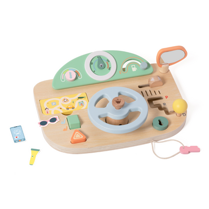Classic World - Steering Wheel Wooden Busy Board - 5pcs