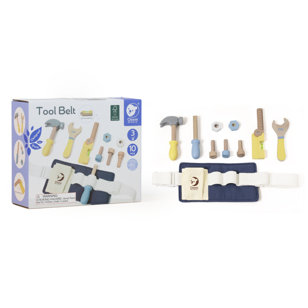 Classic World - Pretend & Play - Tool Belt Set - 13pcs