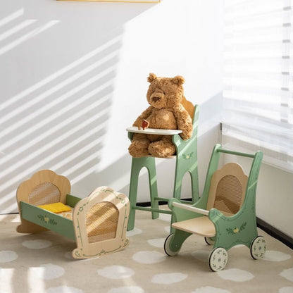 Classic World - Pretend & Play - Vintage Wooden Doll Stroller