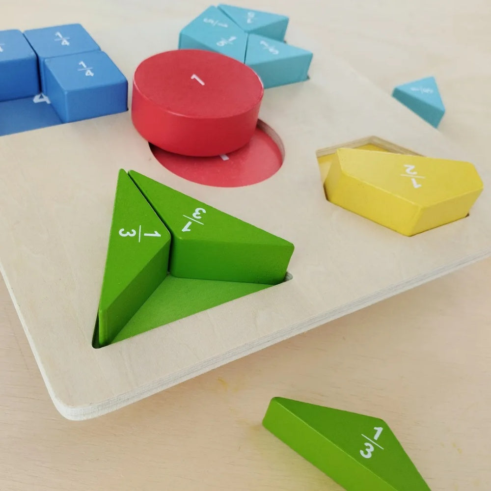TookyToy - Wooden Fraction & Shapes Puzzle