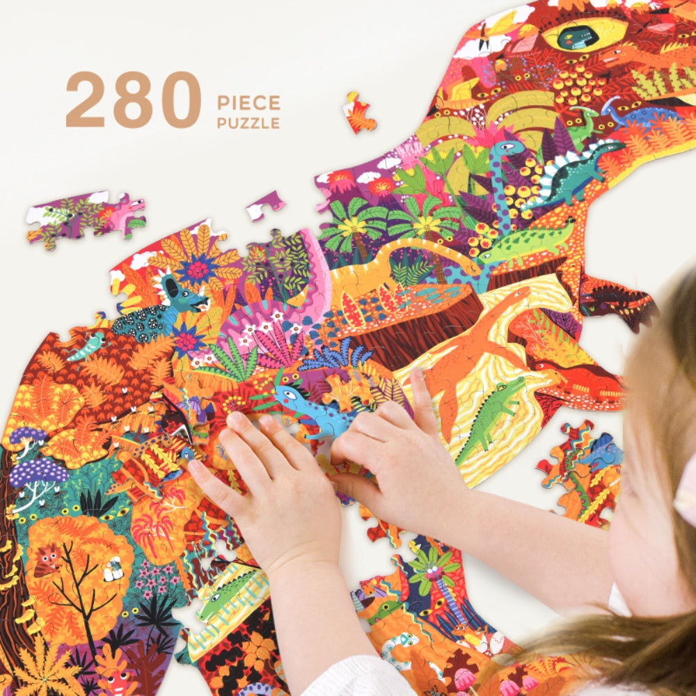 Mideer - Dinosaur Shaped Kids Jigsaw Puzzle - 280pcs