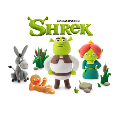 Hey Clay - Modelling Air-Dry Clay with Fun Interactive App - Shrek, 12 cans