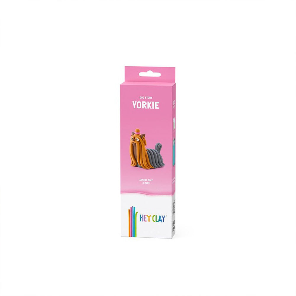 Hey Clay - Modelling Air-Dry Clay with Fun Interactive App - Yorkie, Series Dog Story, 3 cans