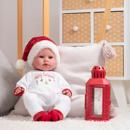 Llorens - Baby Girl Doll with Laughing Mechanism & Christmas Outfit: Leo - 45cm