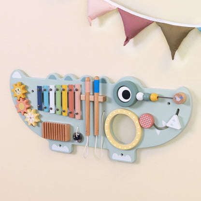 TookyToy - Wooden Crocodile Activity Wall Mounted Learning Toy