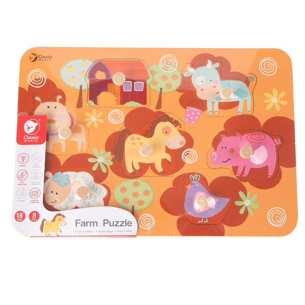 Classic World - Peg Puzzle - Farm - 7pcs