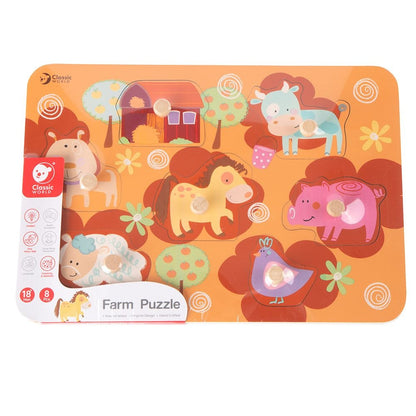 Classic World - Peg Puzzle - Farm - 7pcs