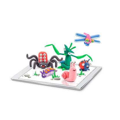 Hey Clay - Modelling Air-Dry Clay with Fun Interactive App - Ladybird, series Bugs, 3 cans