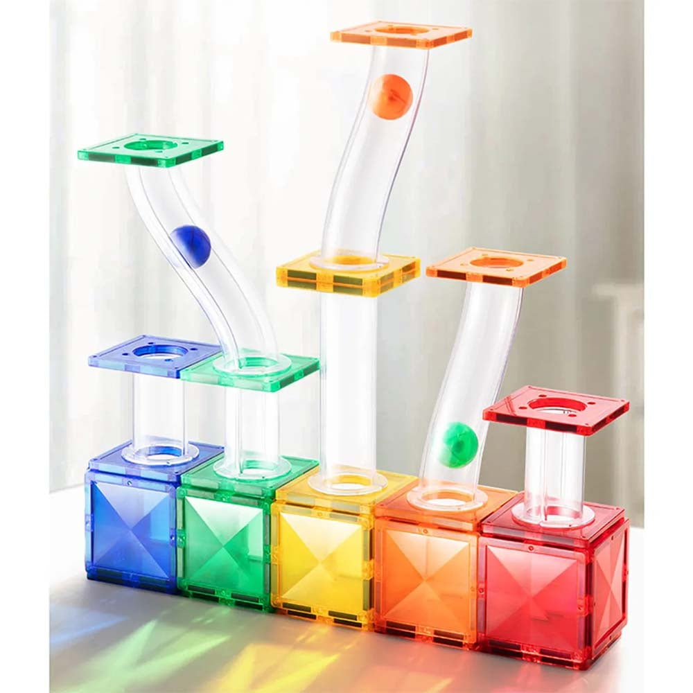 Mideer - Colourful Magnetic Tiles Building Set - Marble Run - 100pcs
