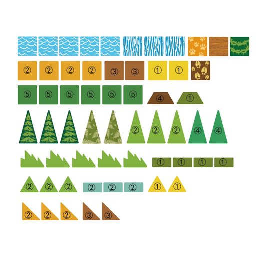 Magnetic Tiles - Jungle Animals Set - 65 Pieces