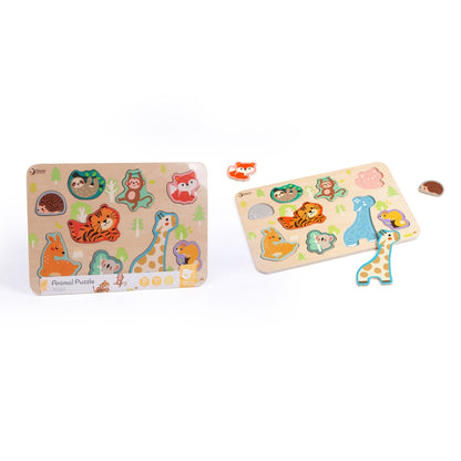 Classic World - Wooden Puzzle - Animals - 10pcs