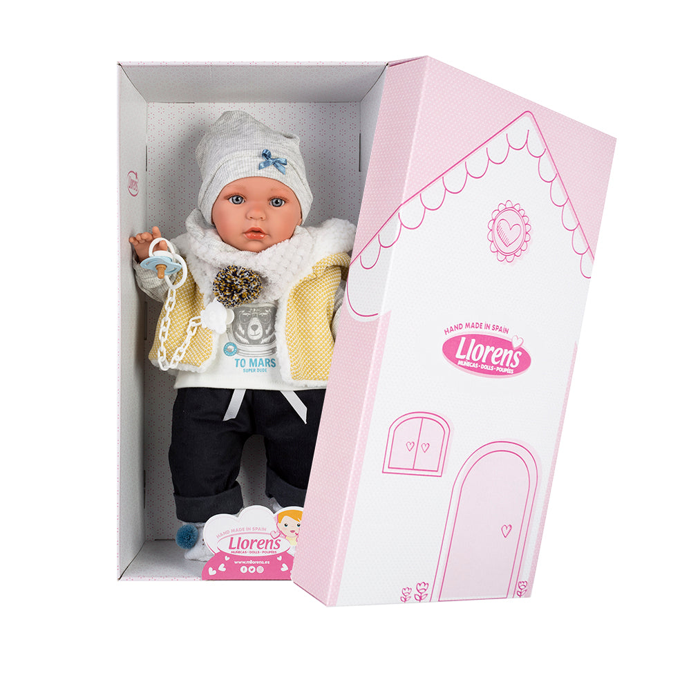 Llorens - Baby Boy Doll with Crying Mechanism, Clothing & Accessories: Enzo - 42cm - Motherhood