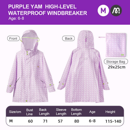 Mideer - Kids Raincoat with Hidden Bag Space - Taro Purple (M)