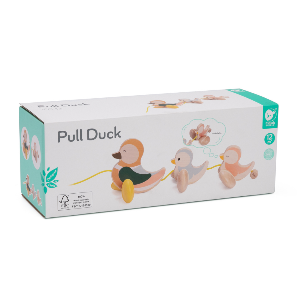 Classic World - Paddling Ducks Wooden Pull-Along Toy for Toddlers