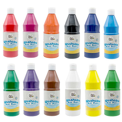 Jar Meló - Washable Paint Set for Kids - Non-Toxic Tempera Paint - 12 x 500ml