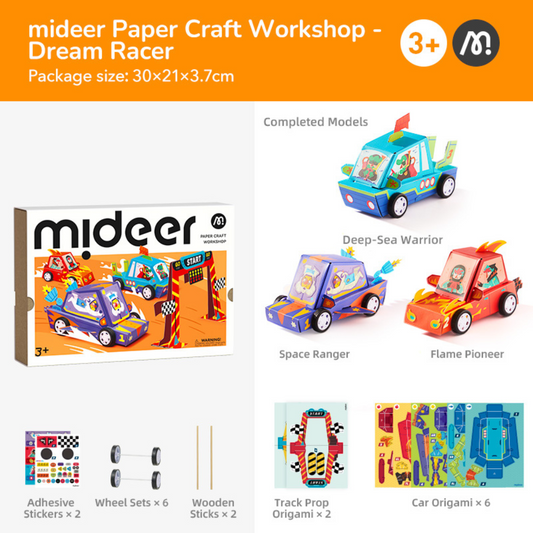 Mideer - Origami Paper Craft Kit: Racing Car