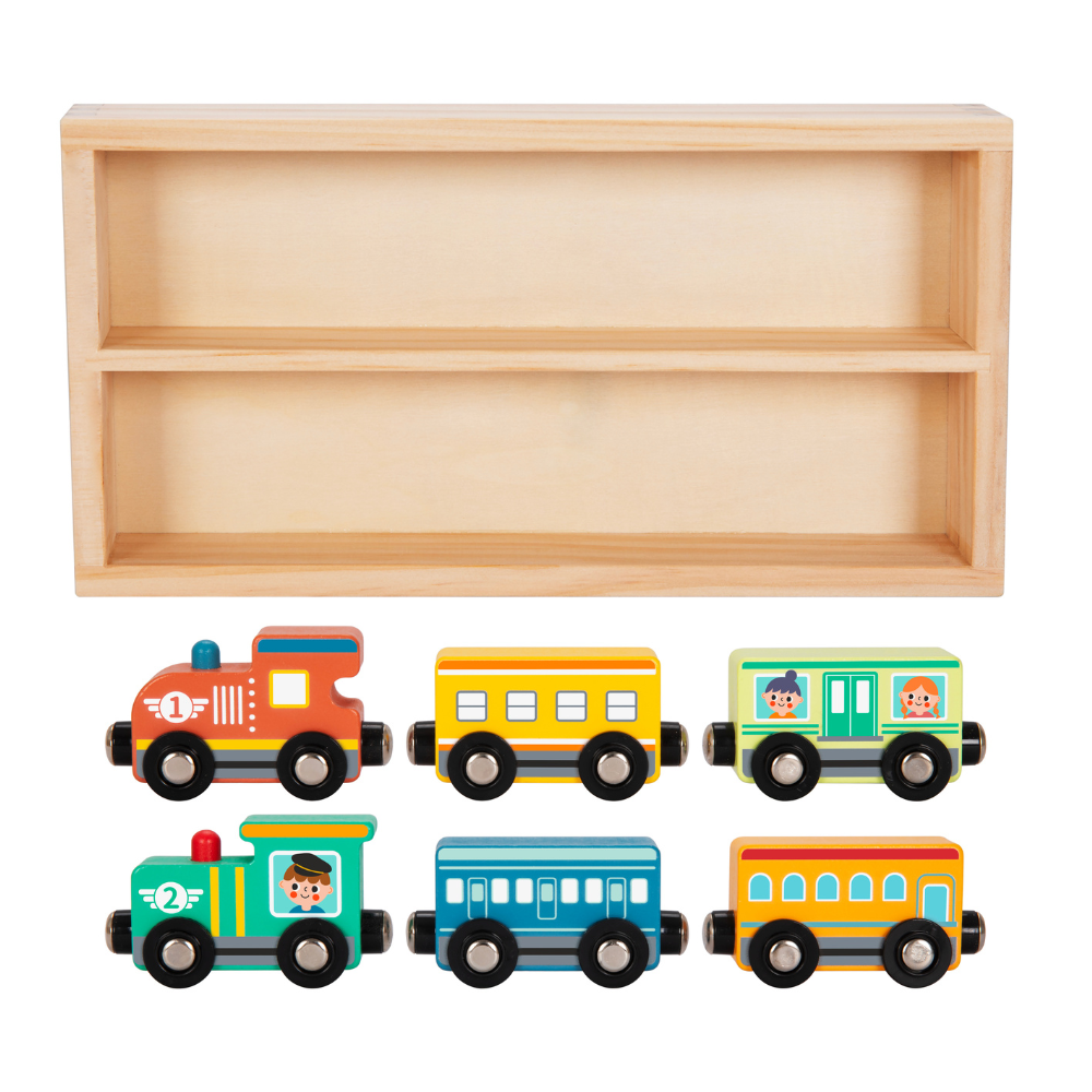 hi Pando - Magnetic Train Set With Storage Box - 7pcs