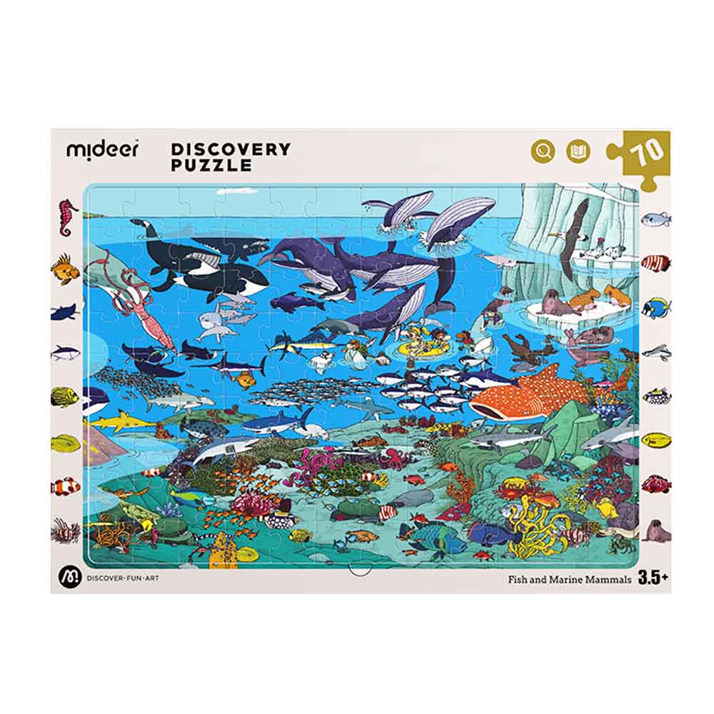 Mideer - Big Ocean Creature Small Ocean Creature Discovery Puzzle: 70 Pieces