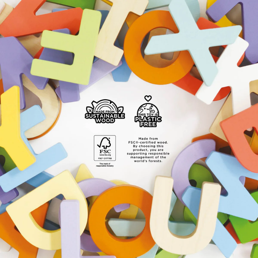 Le Toy Van - Wooden Alphabet Set & Bag - 60 Letters