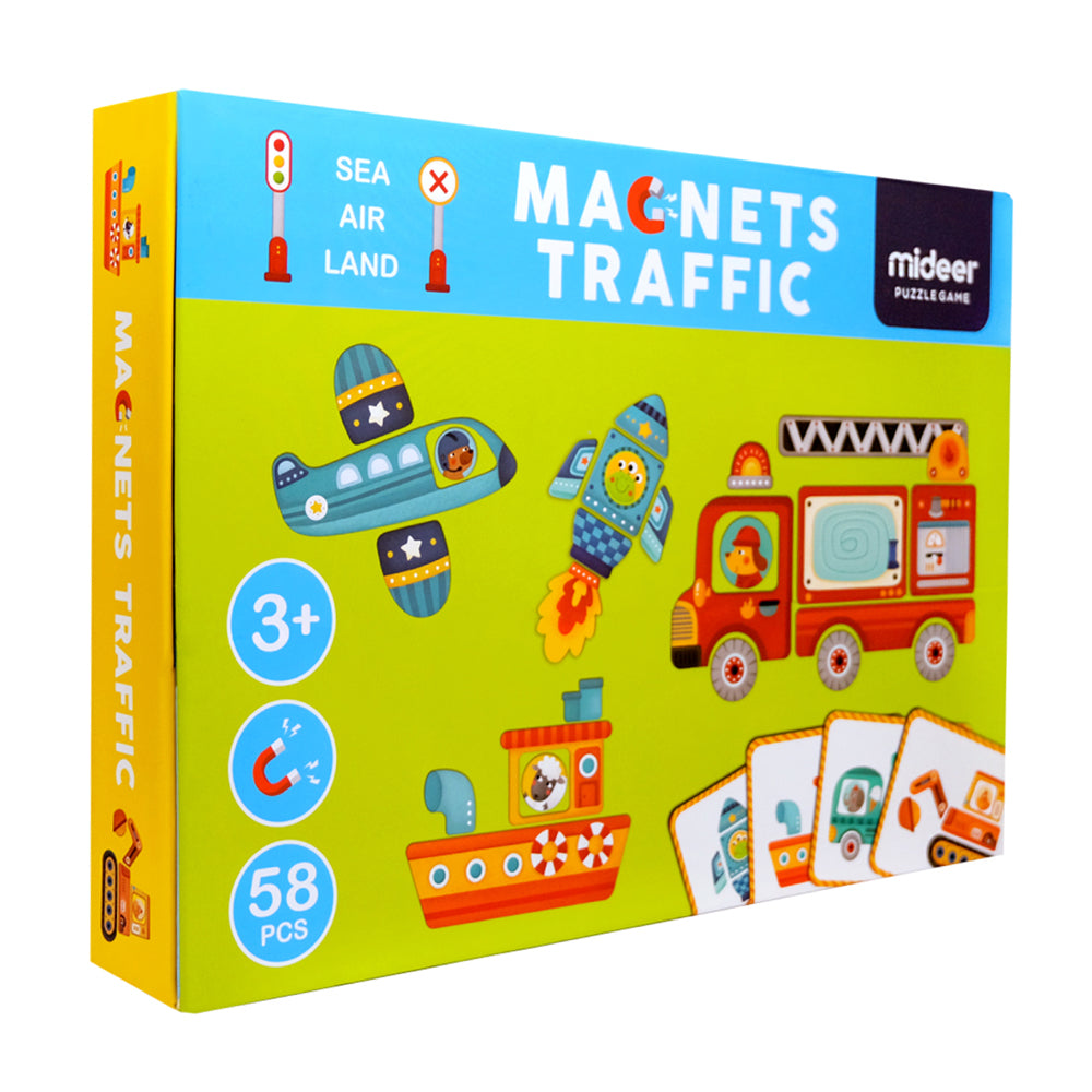 Mideer - Magnetic Imagination Puzzle Box with Activity Cards: Transport
