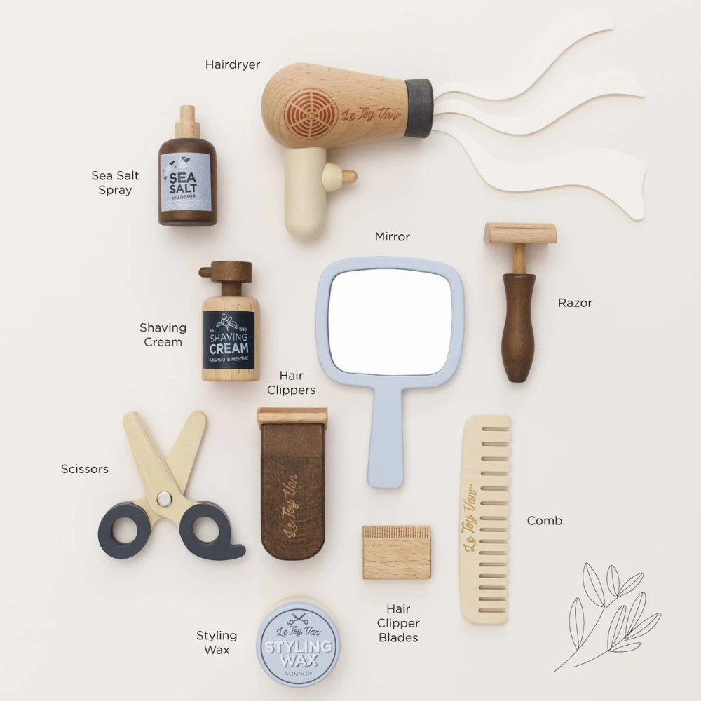 Le Toy Van - Wooden Hairdresser and Barber Kit - 12pcs