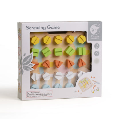 Classic World - Play & Learn - Wooden Screw Board Fine Motor Activity Toy