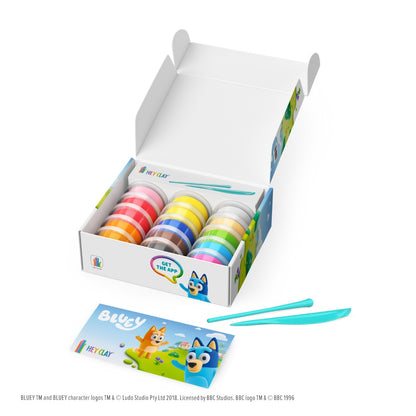 Hey Clay - Modelling Air-Dry Clay with Fun Interactive App - Bluey and Friends, 15 cans