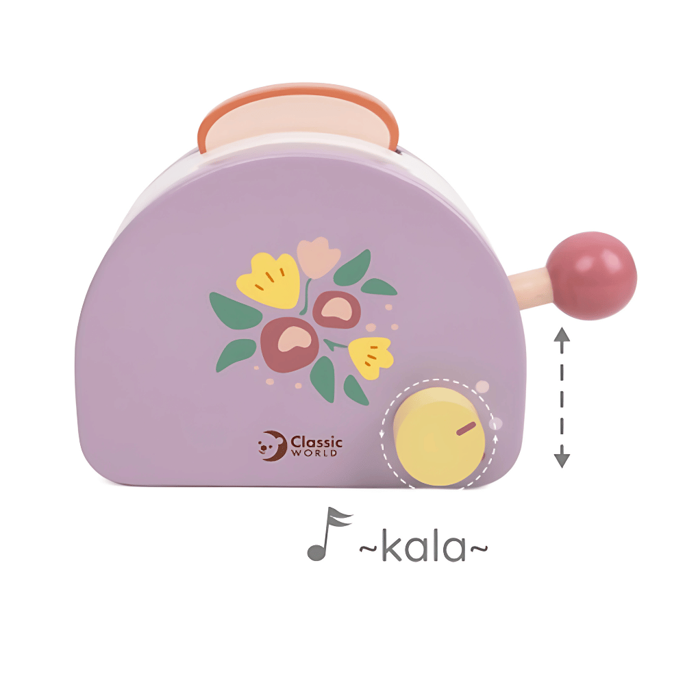 Classic World - Pretend & Play - Wooden Toaster Breakfast Set - 13pcs