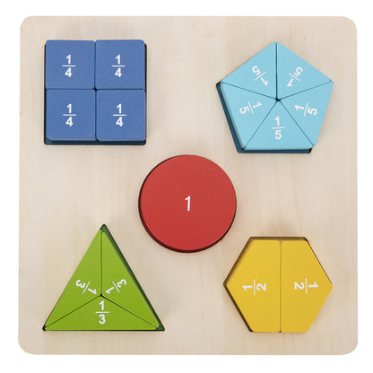 TookyToy - Wooden Fraction & Shapes Puzzle