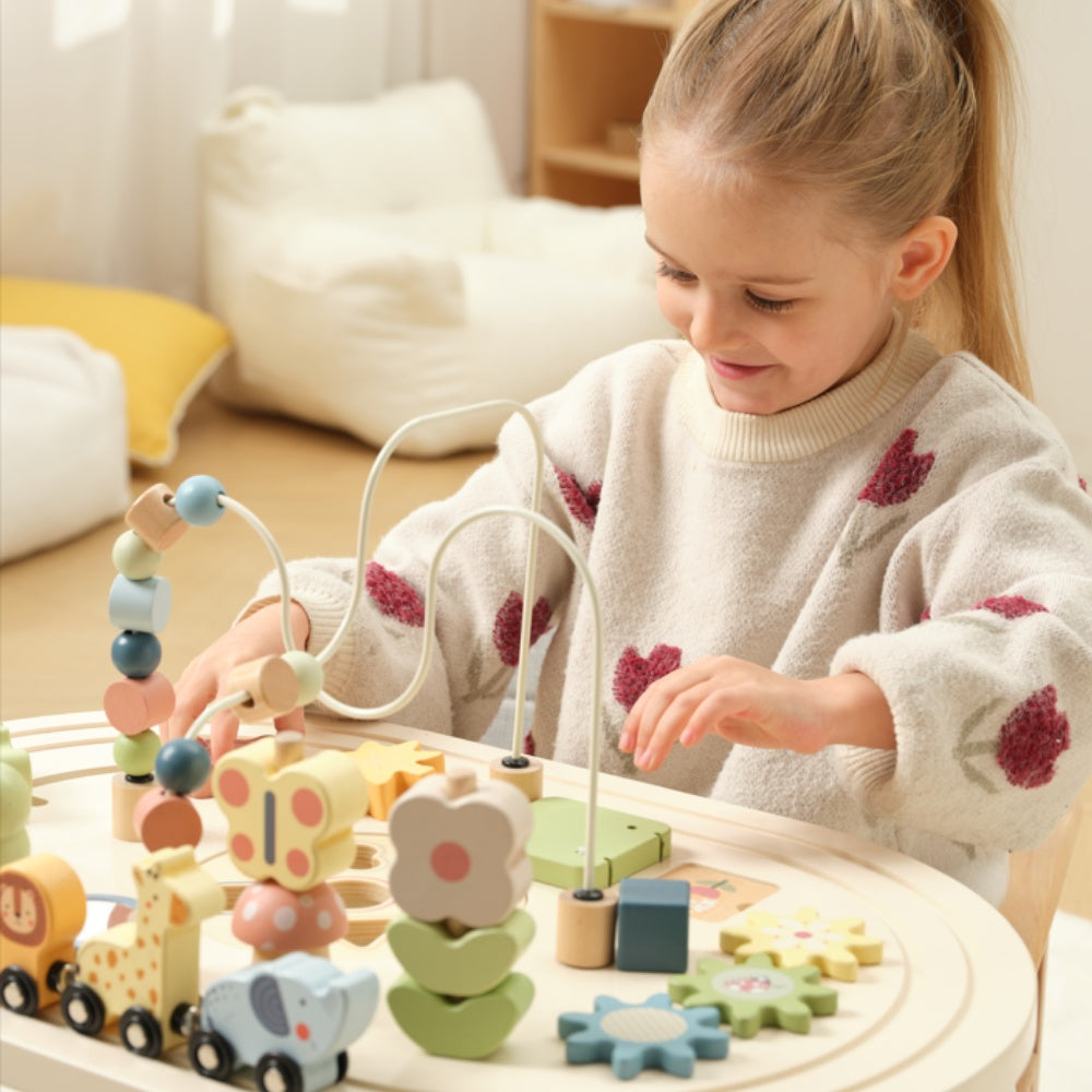 TookyToy - Wooden Multi-Activity Busy Board Table