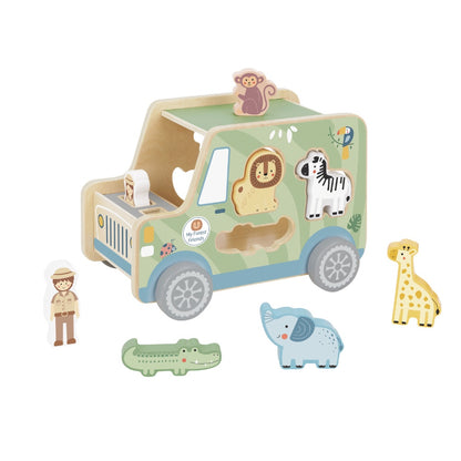 TookyToy - My Animal Friends - Safari Jeep Shape Sorting Toy 8pcs